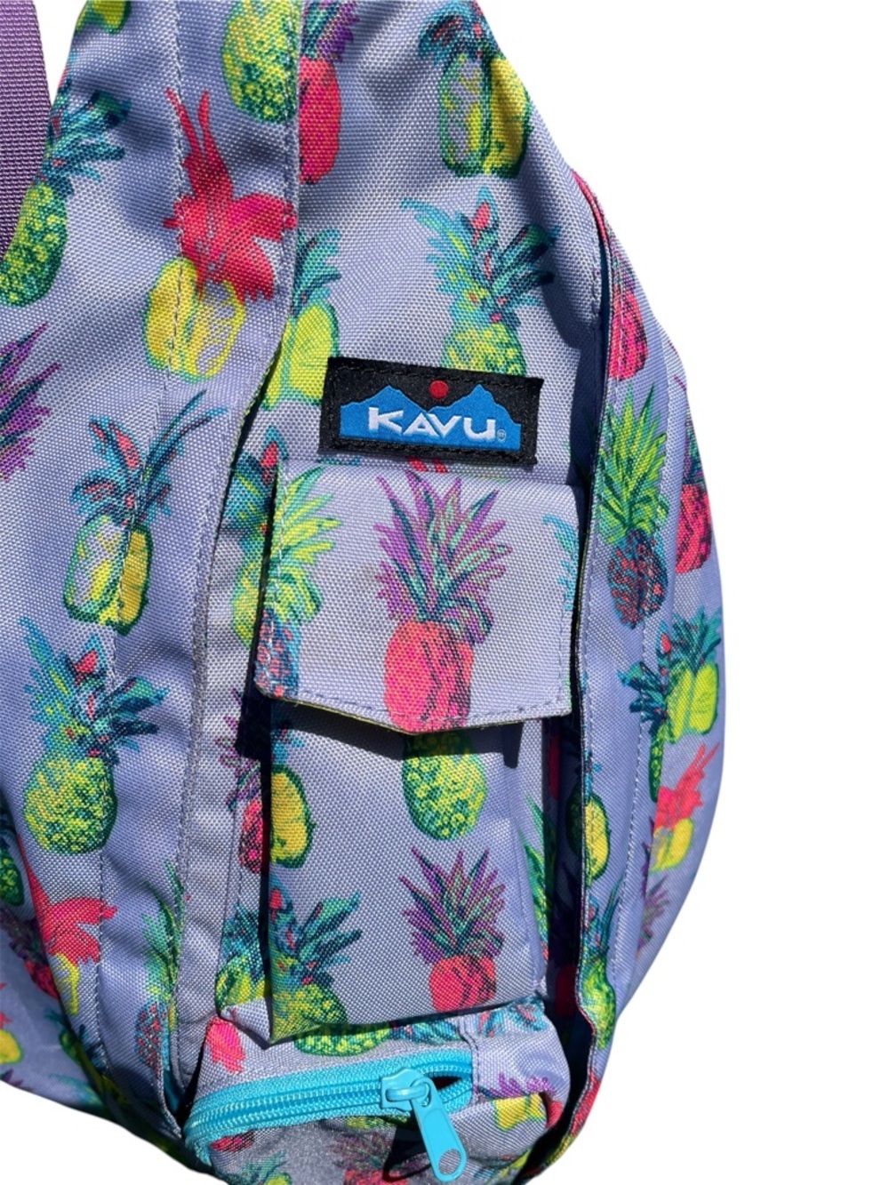 Kavu Lavender Pineapple Rope Sling with Pink Strap, OS - Picture 2 of 5